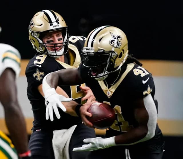 Alvin Kamara Drew Brees new orleans saints