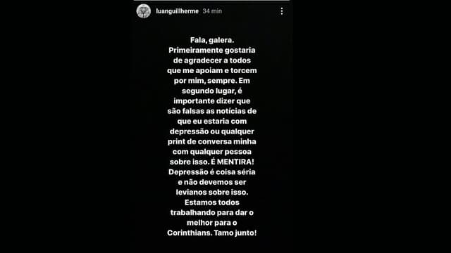 Luan - Corinthians - Fake News Depressão