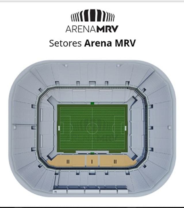 As cadeiras cativas da Arena MRV estarão localizadas em um ponto de boa visualização do o campo