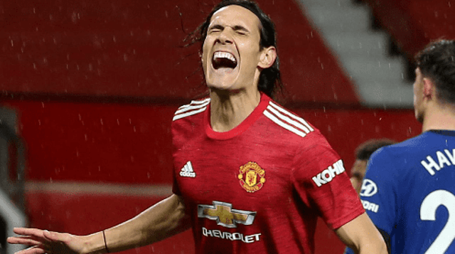 Cavani em ação pelo Manchester United