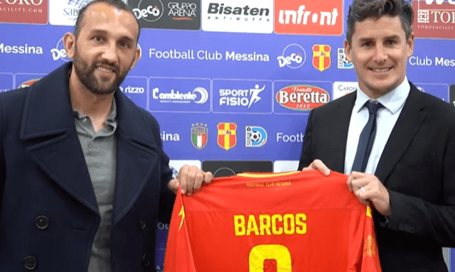 Hernan Barcos é apresentado no FC Messina, da Itália