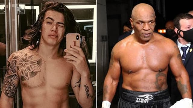 Montagem Whindersson Nunes e Mike Tyson