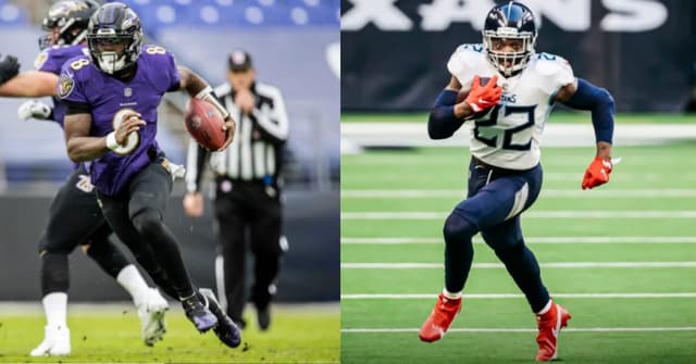 lamar jackson baltimore ravens derrick henry tennessee titans