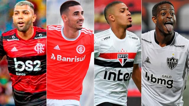 Montagem - Gabigol,Thiago Galhardo, Brenner, e Keno