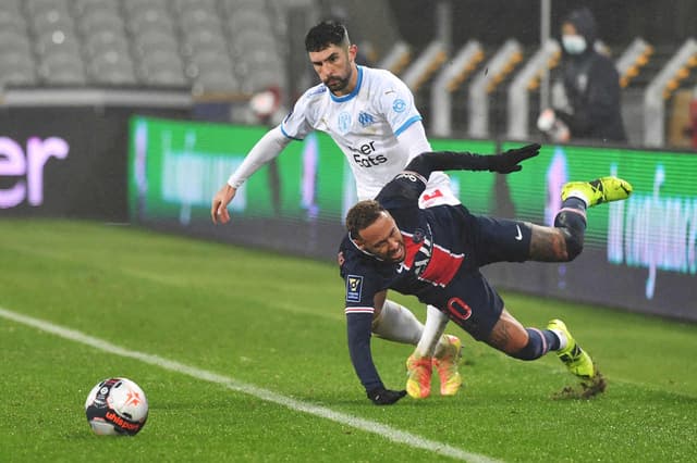 PSG x Olympique de Marselha - Neymar e Álvaro González