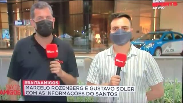 Marcelo Rozenberg e Gustavo Soler em transmissão do "Baita amigos"