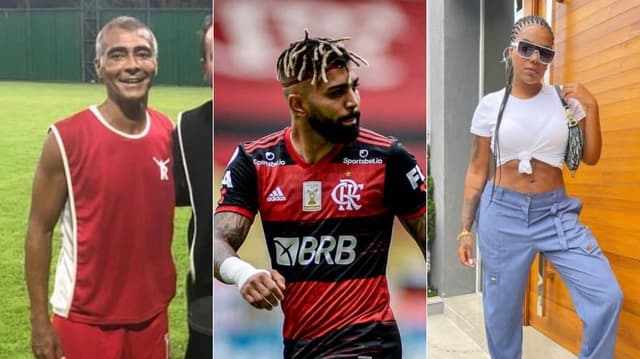 Montagem Romário, Gabigol e Ludmilla