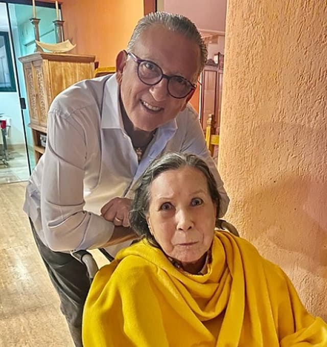 Galvão Bueno com a mãe