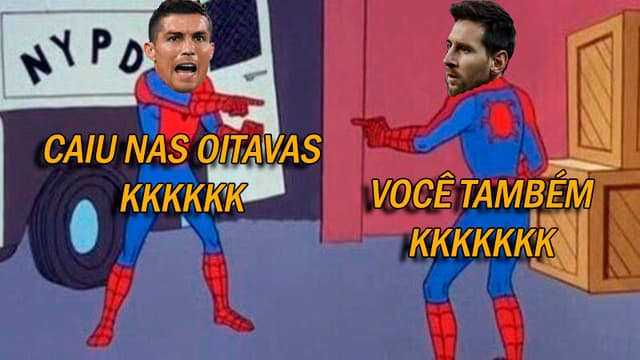 Meme: Messi e Cristiano Ronaldo eliminados