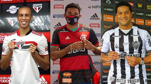 Montagem Contratações - São Paulo, Flamengo e Atlético MG