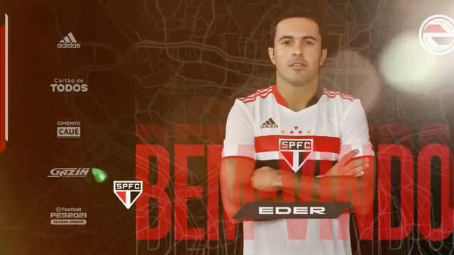 Éder em anúncio feito pelo São Paulo