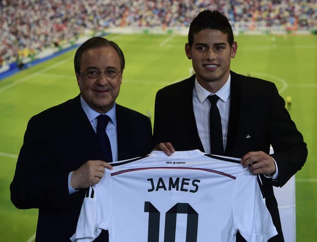 James Rodríguez e Florentino Pérez - Real Madrid