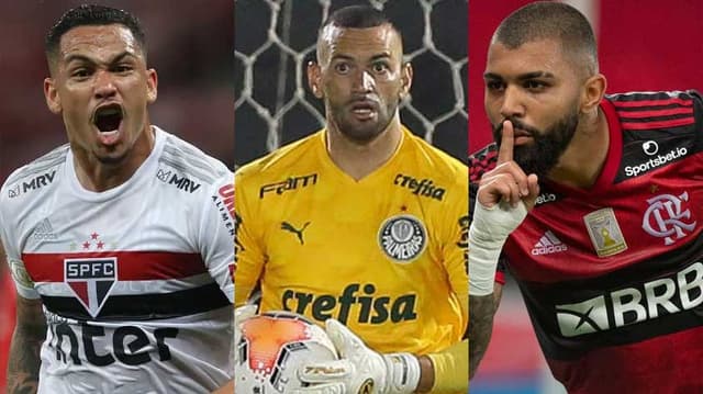 Montagem - Luciano, Weverton e Gabriel Barbosa