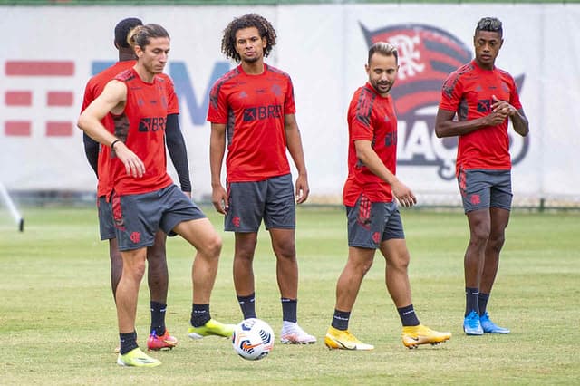 Treino Flamengo (Filipe Luís, Arão, Everton Ribeiro e Bruno Henrique)