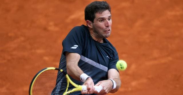 Federico Delbonis em ação no Masters de Roma