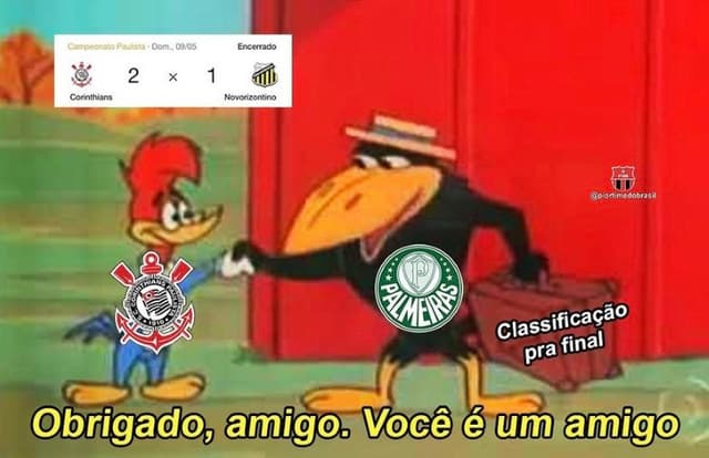 Meme: Corinthians 0 x 2 Palmeiras