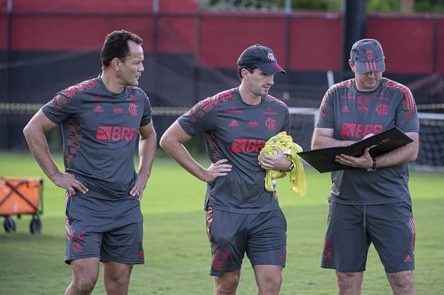 Rogério Ceni e Charles Hembert - Treino do Flamengo