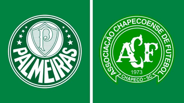 escudos de Palmeiras e Chapecoense