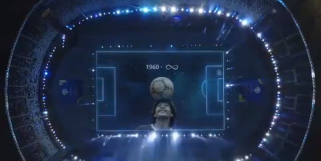 Trecho de homenagem da Conmebol a Maradona na Copa América