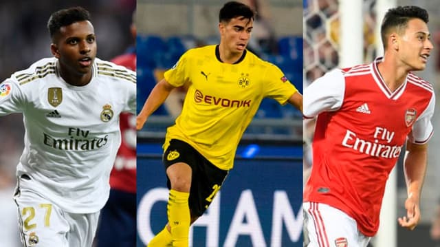 RODRYGO (REAL MADRID), REINIER (BORUSSIA) E MARTINELLI (ARSENAL).