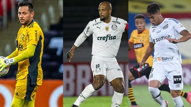 Montagem Diego Alves Felipe Melo Kaio Jorge