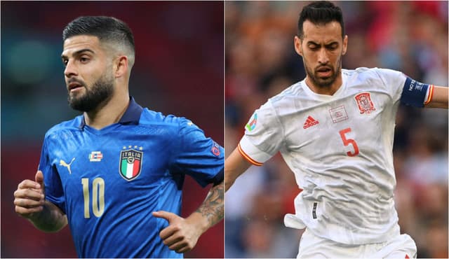 Montagem - Insigne (Itália) e Busquets (Espanha)