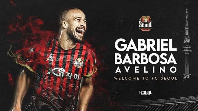 Gabriel Barbosa quando foi anunciado pelo FC Seoul