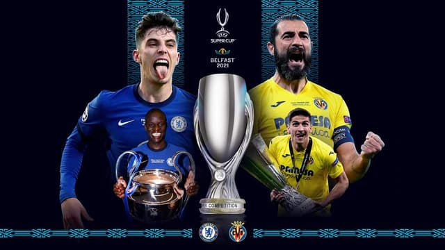 Arte da Uefa sobre Supercopa entre Chelsea e Villarreal