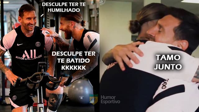 Meme: Sergio Ramos e Lionel Messi