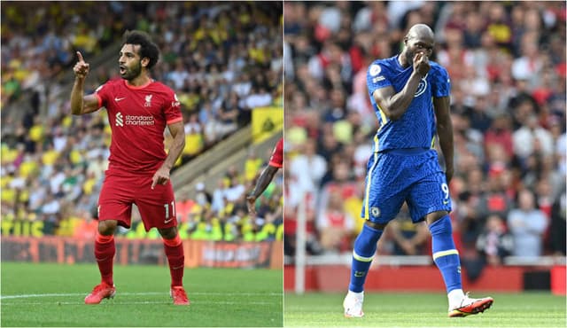 Montagem: Mohamed Salah (Liverpool) e Romelu Lukaku (Chelsea)