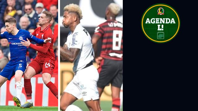 jogo entre Liverpool e Chelsea, e o último jogo entre Santos e Flamengo.