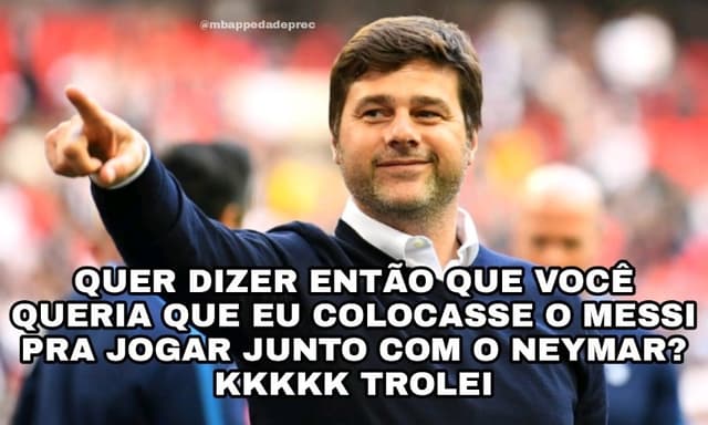 Meme: Pochettino na estreia do Messi