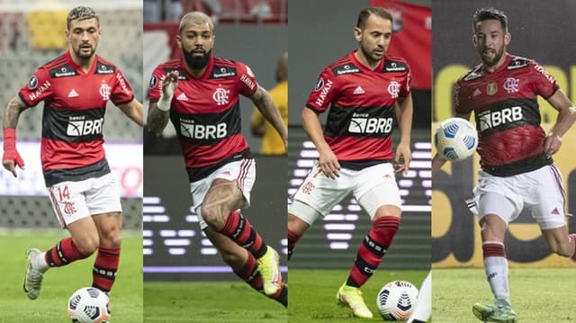 Arrascaeta, Everton Ribeiro, Gabigol e Isla