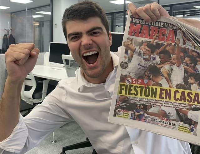 Torcedor do Real Madrid que virou capa de jornal com Vinícius Júnior