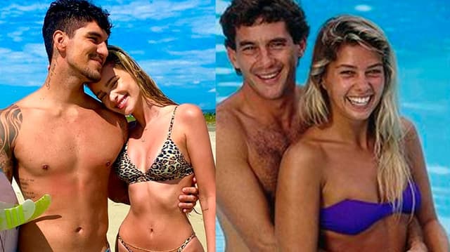 Gabriel Medina e Yasmin Brunet, e Ayrton Senna e Galisteu.