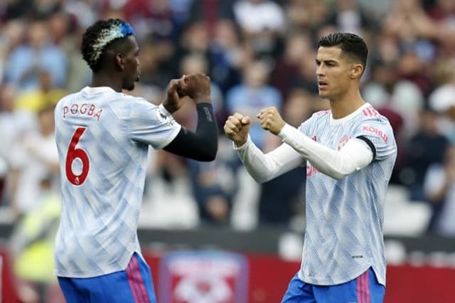 Pogba e Cristiano Ronaldo - West Ham x Manchester United