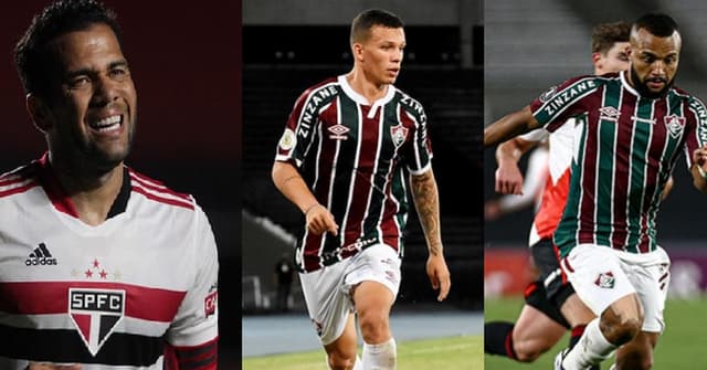 Daniel Alves, Calegari e Samuel Xavier - Fluminense