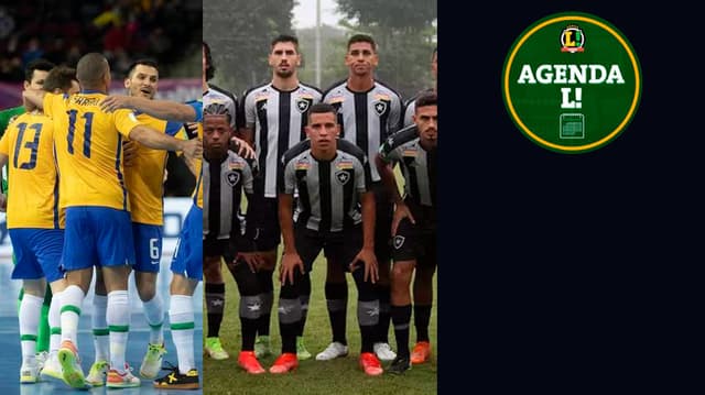 eleção Brasileira de futsal na Copa do Mundo e uma foto da equipe do Botafogo.