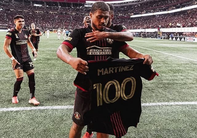 Josef Martínez comemorando seu 100° gol pelo Atlanta United