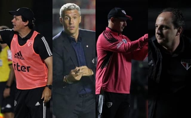 Diniz, Crespo, Branda e Ceni são os técnicos do São Paulo que enfrentaram o Red Bull em 2021