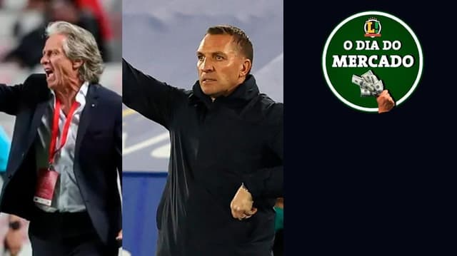 Jorge Jesus, técnico do Benfica, e Brendan Rodgers, técnico do Leicester City.