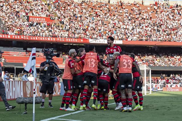 Comemoração do time do Flamengo x São Paulo