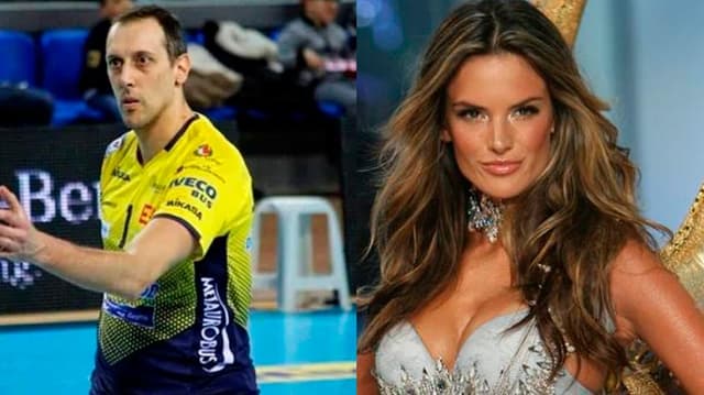 vôlei Roberto Cazzaniga com a modelo Alessandra Ambrósio