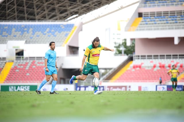 Os Tupis do abertura Lucas Tranquez não deram chances a Panamá, Guatemala e Costa Rica no dia inaugural do Sul-Americano de Sevens / Foto: Sudamérica Rugby