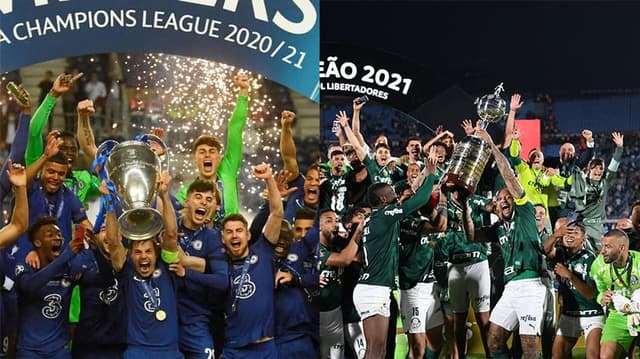 Montagem - Chelsea e Palmeiras