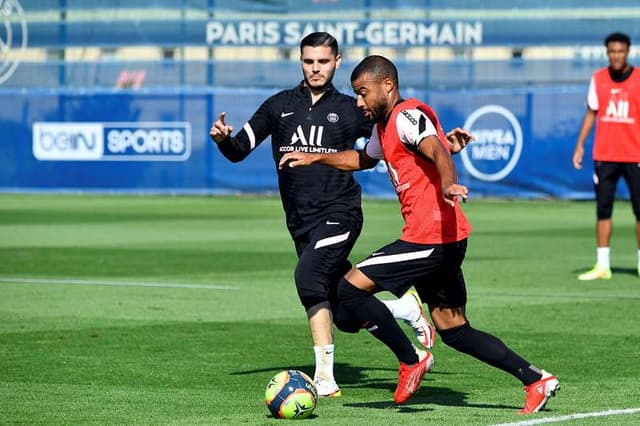 Mauro Icardi e Rafinha Alcântara - Treino - PSG