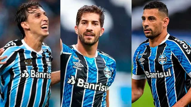 zagueiro Pedro Geromel, o volante Lucas Silva, e o atacante Diego Souza, todos do Grêmio