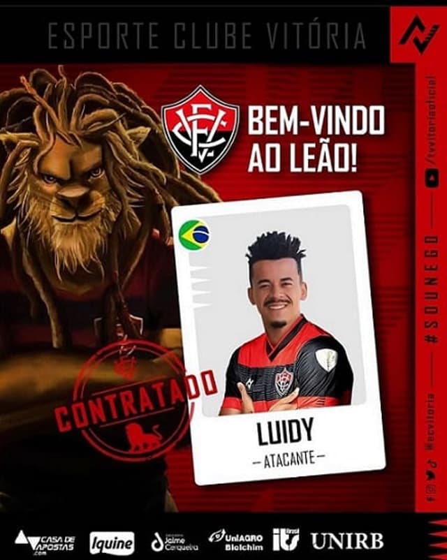 Luidy é o novo reforço do Vitória (Foto: Divulgação)