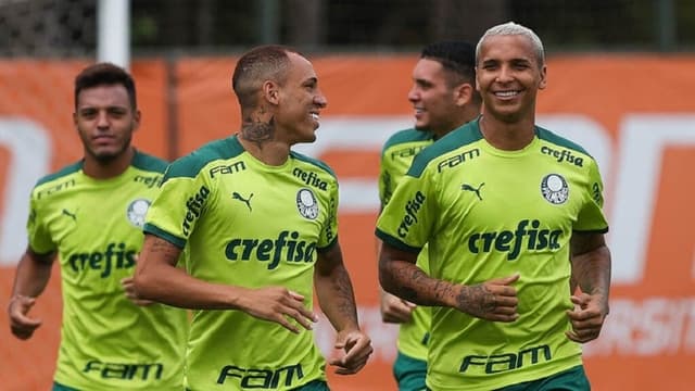 Breno Lopes e Deyverson - Treino Palmeiras