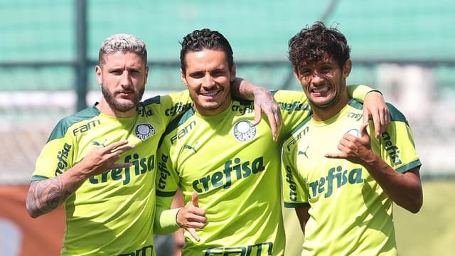 Treino Palmeiras - Zé Rafael, Raphael Veiga e Gustavo Scarpa